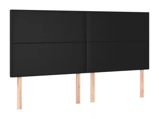Kauf Unique LED Kopfteil Schwarz 200x5x118/128 cm Kunstleder Vatertagsangebot