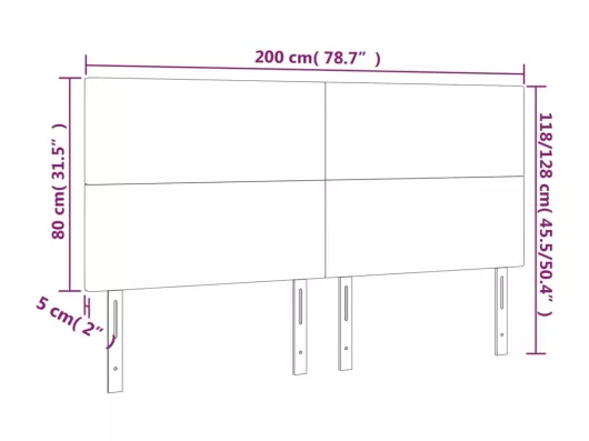 Kauf Unique LED Kopfteil Schwarz 200x5x118/128 cm Kunstleder Vatertagsangebot
