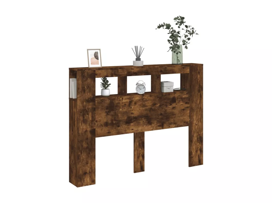 Kauf Unique LED-Kopfteil Räuchereiche 140x18,5x103,5 cm Holzwerkstoff Heißer Verkauf