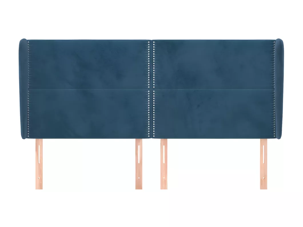 Kauf Unique Kopfteil mit Ohren Dunkelblau 203x23x118/128 cm Samt Top Angebot