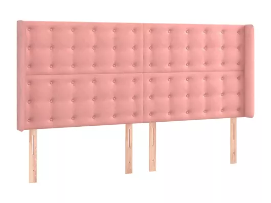 Kauf Unique LED Kopfteil Rosa 203x16x118/128 cm Samt Zeitlich begrenztes Angebot