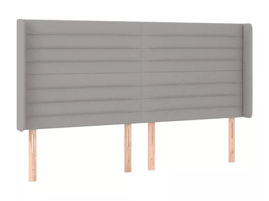 Kauf Unique LED Kopfteil Hellgrau 203x16x118/128 cm Stoff Exklusive Angebote