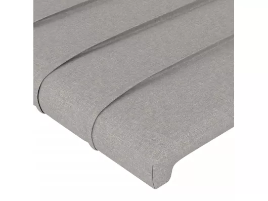 Kauf Unique LED Kopfteil Hellgrau 203x16x118/128 cm Stoff Exklusive Angebote
