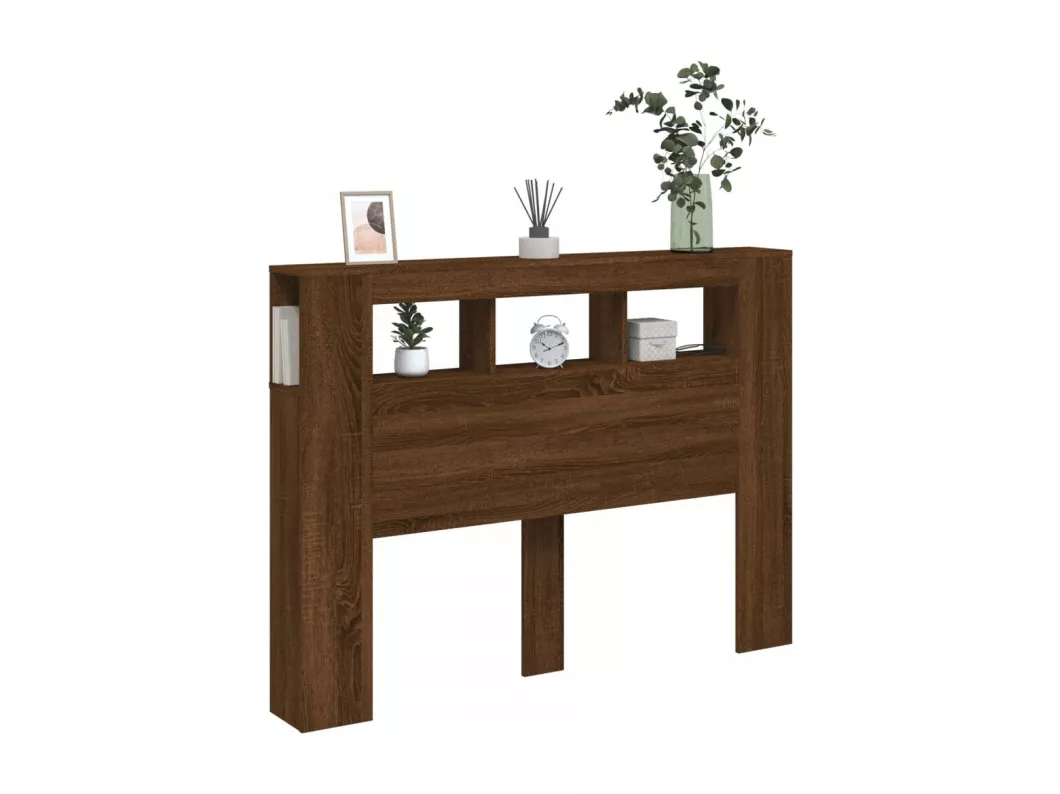 Kauf Unique LED-Kopfteil Braun Eichen-Optik 140x18,5x103,5 cm Holzwerkstoff Große Rabatte