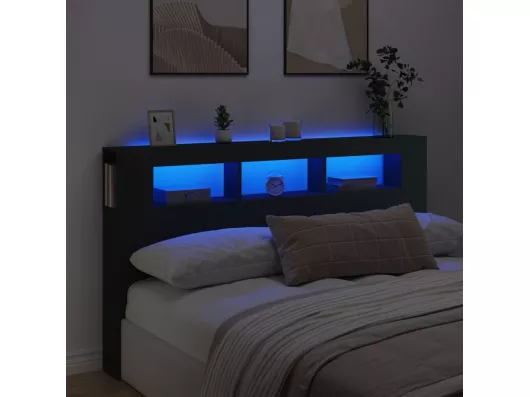 Kauf Unique LED-Kopfteil Schwarz 180x18,5x103,5 cm Holzwerkstoff Neuheiten