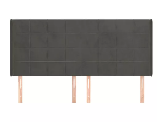 Kauf Unique Kopfteil mit Ohren Dunkelgrau 203x16x118/128 cm Samt Bestseller