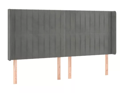 Kauf Unique LED Kopfteil Hellgrau 183x16x118/128 cm Samt Saisonale Angebote