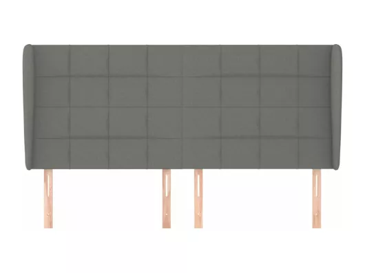 Kauf Unique Kopfteil mit Ohren Dunkelgrau 203x23x118/128 cm Stoff Räumungsverkauf