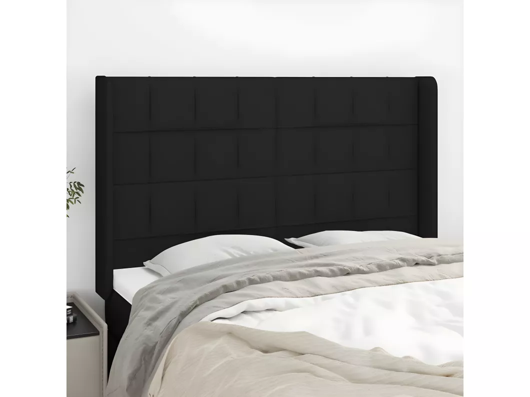 Kauf Unique Kopfteil mit Ohren Schwarz 147x16x118/128 cm Stoff Kauf eins, bekomm eins gratis