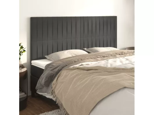 Kauf Unique Kopfteile 4 Stk. Dunkelgrau 90x5x78/88 cm Samt Sonderangebote