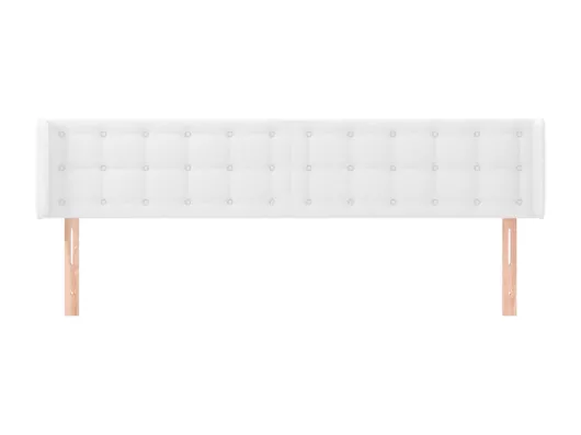 Kauf Unique Kopfteil mit Ohren Weiß 203x16x78/88 cm Kunstleder Riesige Ersparnisse