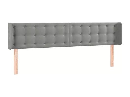 Kauf Unique LED Kopfteil Hellgrau 203x16x78/88 cm Samt Wochenangebot