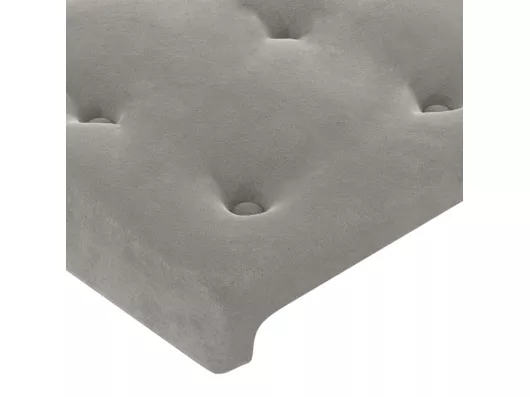 Kauf Unique LED Kopfteil Hellgrau 203x16x78/88 cm Samt Wochenangebot