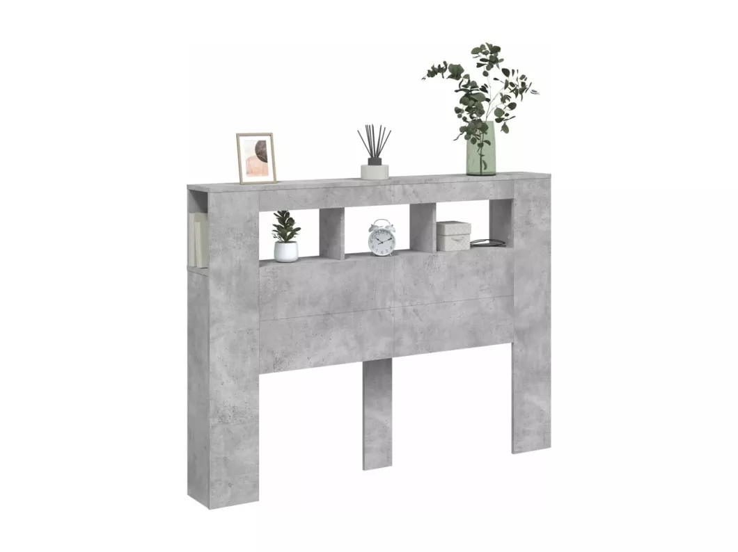 Kauf Unique LED-Kopfteil Betongrau 140x18,5x103,5 cm Holzwerkstoff Kostenlose Rückgabe
