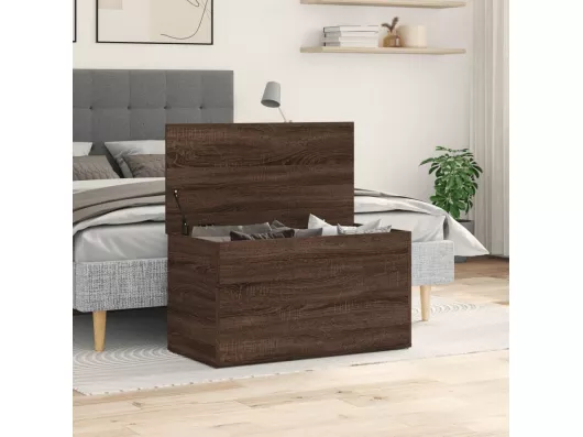 Kauf Unique Aufbewahrungstruhe Braun Eichen-Optik 84x42x46 cm Holzwerkstoff Letzte 3 Tage