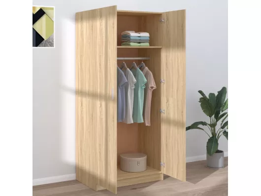 Kauf Unique Kleiderschrank Sonoma-Eiche 80x52x180 cm Holzwerkstoff Bis zu 65% Rabatt