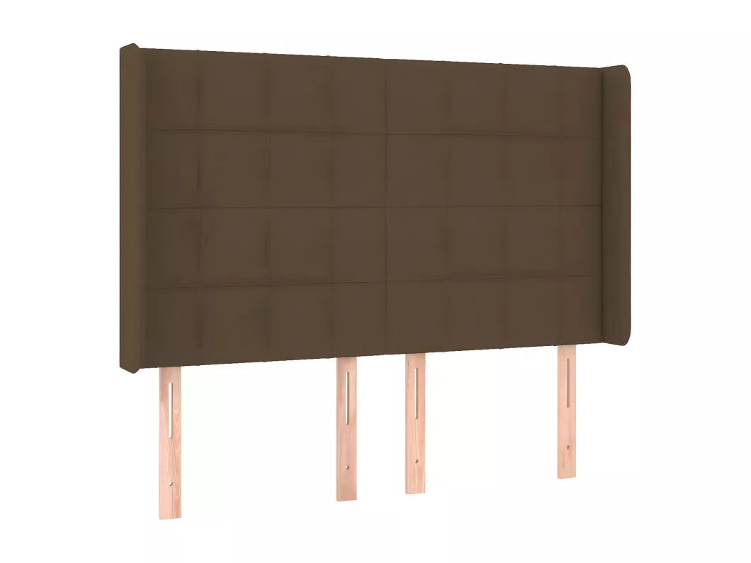 Kauf Unique LED Kopfteil Dunkelbraun 147x16x118/128 cm Stoff Sonderangebot der Fabrik