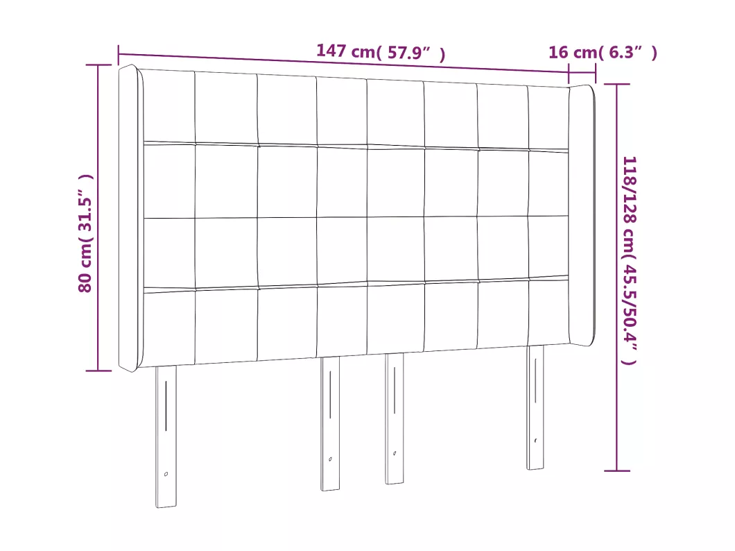 Kauf Unique LED Kopfteil Dunkelbraun 147x16x118/128 cm Stoff Sonderangebot der Fabrik