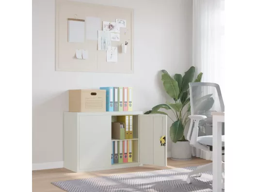 Kauf Unique Aktenschrank Hellgrau 90x40x70 cm Stahl