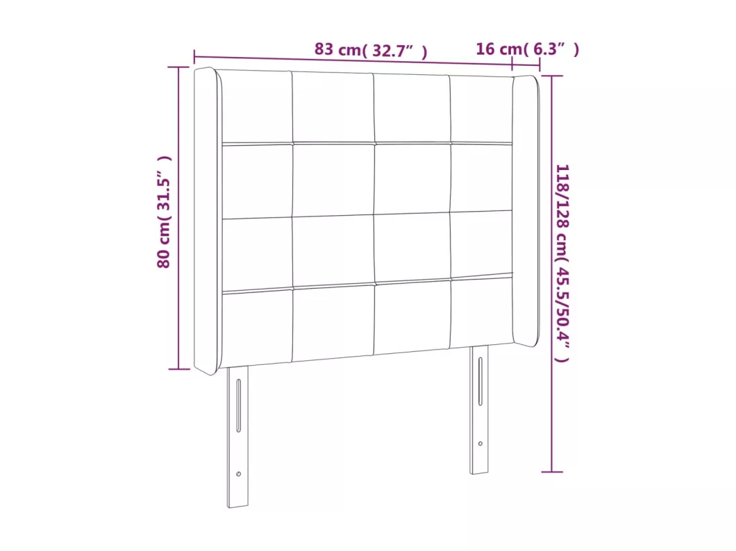Kauf Unique LED Kopfteil Blau 83x16x118/128 cm Stoff Nur noch ein Tag übrig