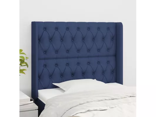 Kauf Unique Kopfteil mit Ohren Blau 103x16x118/128 cm Stoff Super Rabatt