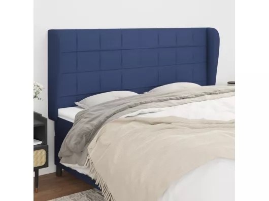 Kauf Unique Kopfteil mit Ohren Blau 163x23x118/128 cm Stoff Riesige Rabatte