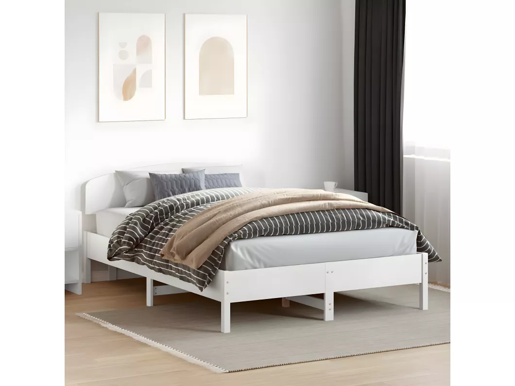 Kauf Unique Kopfteil Weiß 140 cm Massivholz Kiefer Kostenloser Versand international