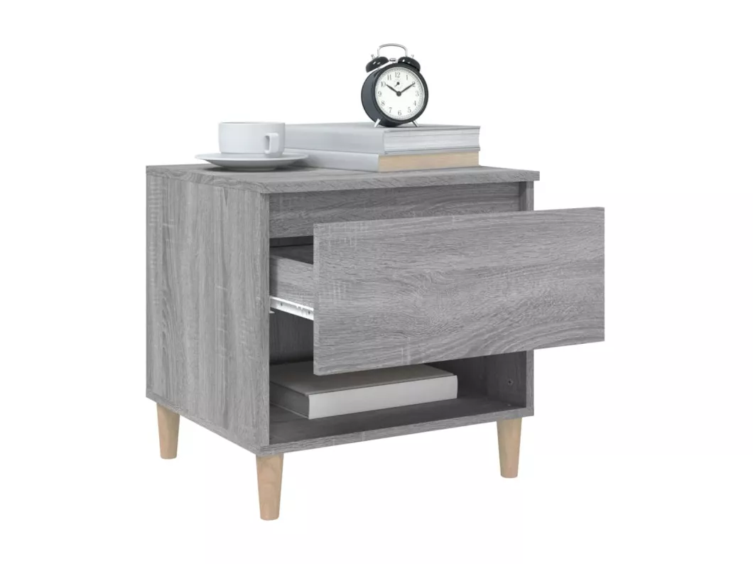 Kauf Unique Nachttisch Grau Sonoma 50x46x50 cm Holzwerkstoff Black Friday Preise