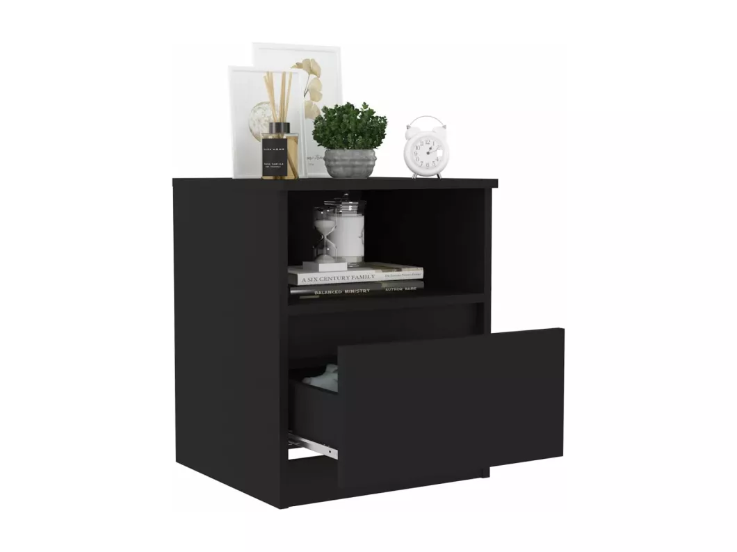 Kauf Unique Nachttisch Schwarz 40x40x50 cm Holzwerkstoff Rabatte dieses Monats