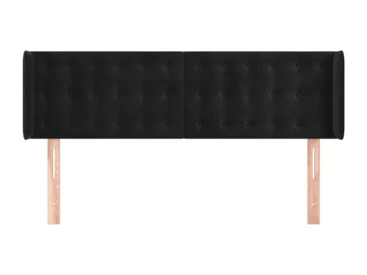 Kauf Unique Kopfteil mit Ohren Schwarz 147x16x78/88 cm Samt Online