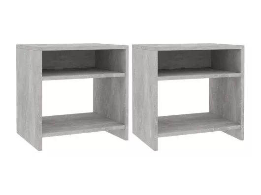 Kauf Unique Nachttische 2 Stk. Betongrau 40x30x40 cm Holzwerkstoff