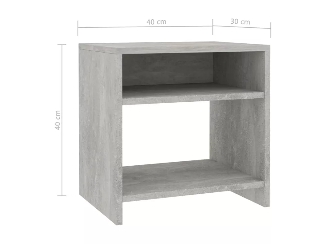Kauf Unique Nachttische 2 Stk. Betongrau 40x30x40 cm Holzwerkstoff im Angebot