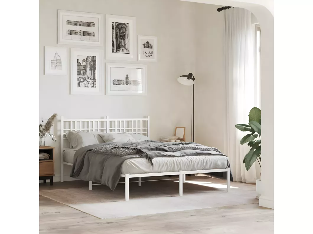 Kauf Unique Kopfteil Metall Weiß 120 cm Fabrikverkauf