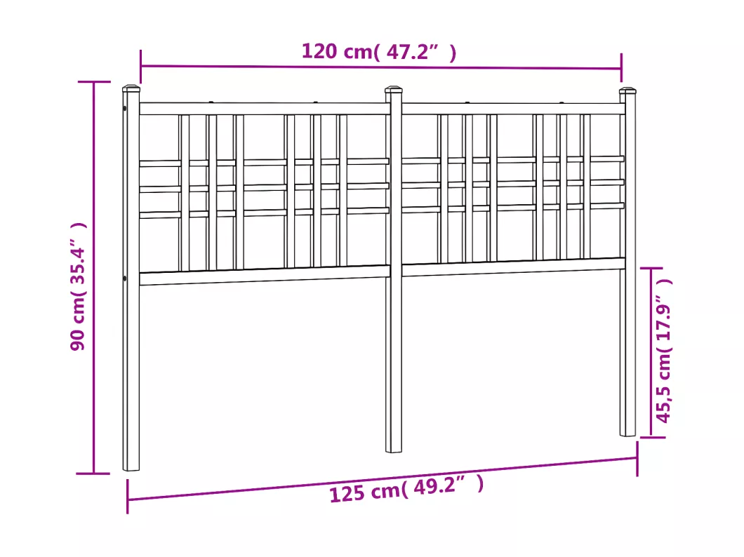 Kauf Unique Kopfteil Metall Weiß 120 cm Fabrikverkauf