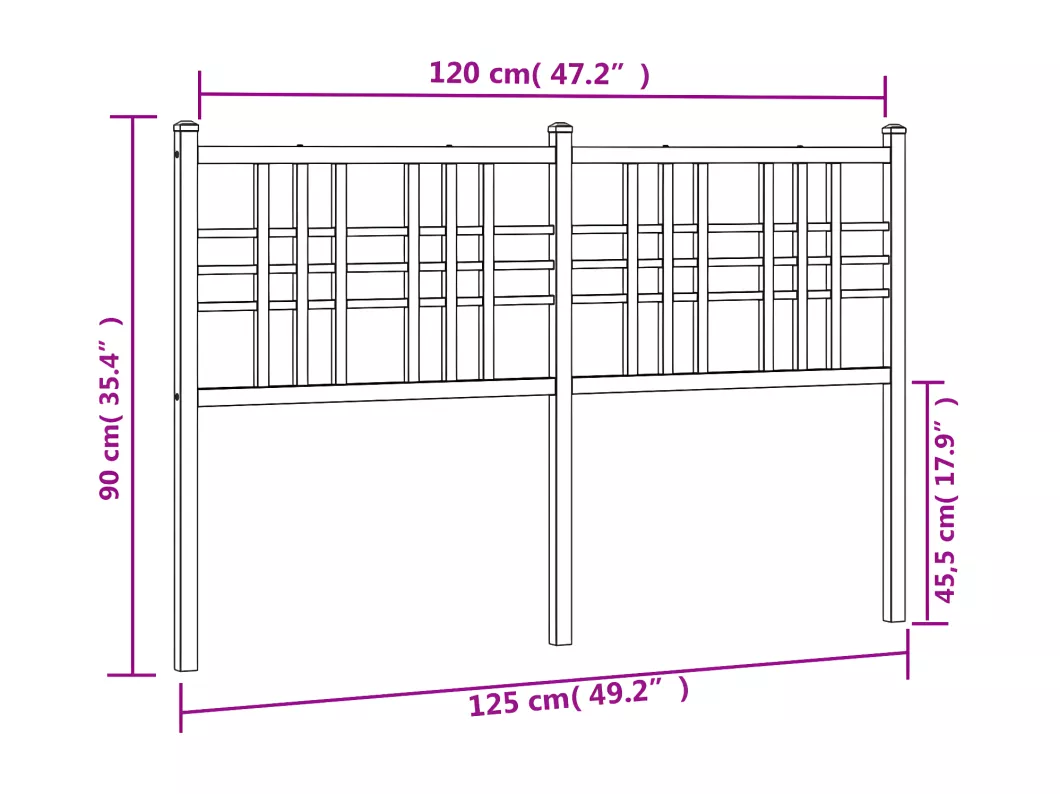 Kauf Unique Kopfteil Metall Weiß 120 cm Fabrikverkauf