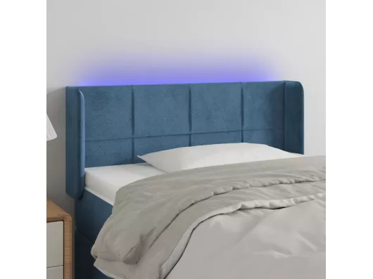 Kauf Unique LED Kopfteil Dunkelblau 103x16x78/88 cm Samt
