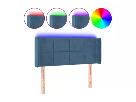 Kauf Unique LED Kopfteil Dunkelblau 103x16x78/88 cm Samt Blitzverkäufe