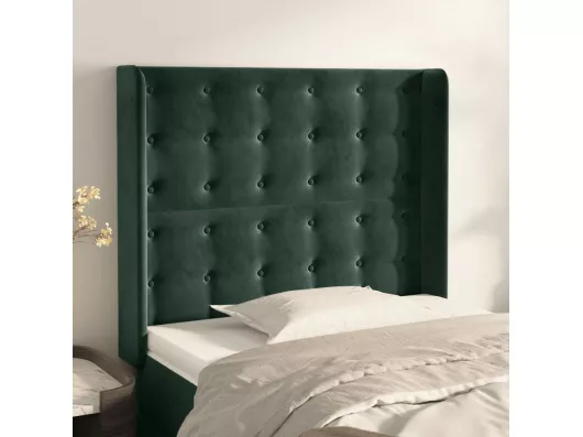 Kauf Unique Kopfteil mit Ohren Dunkelgrün 93x16x118/128 cm Samt