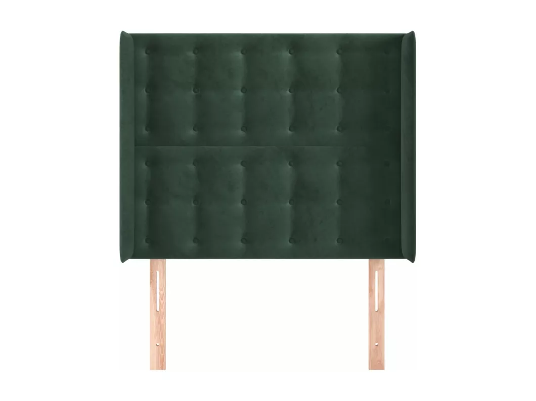 Kauf Unique Kopfteil mit Ohren Dunkelgrün 93x16x118/128 cm Samt Sonderangebot