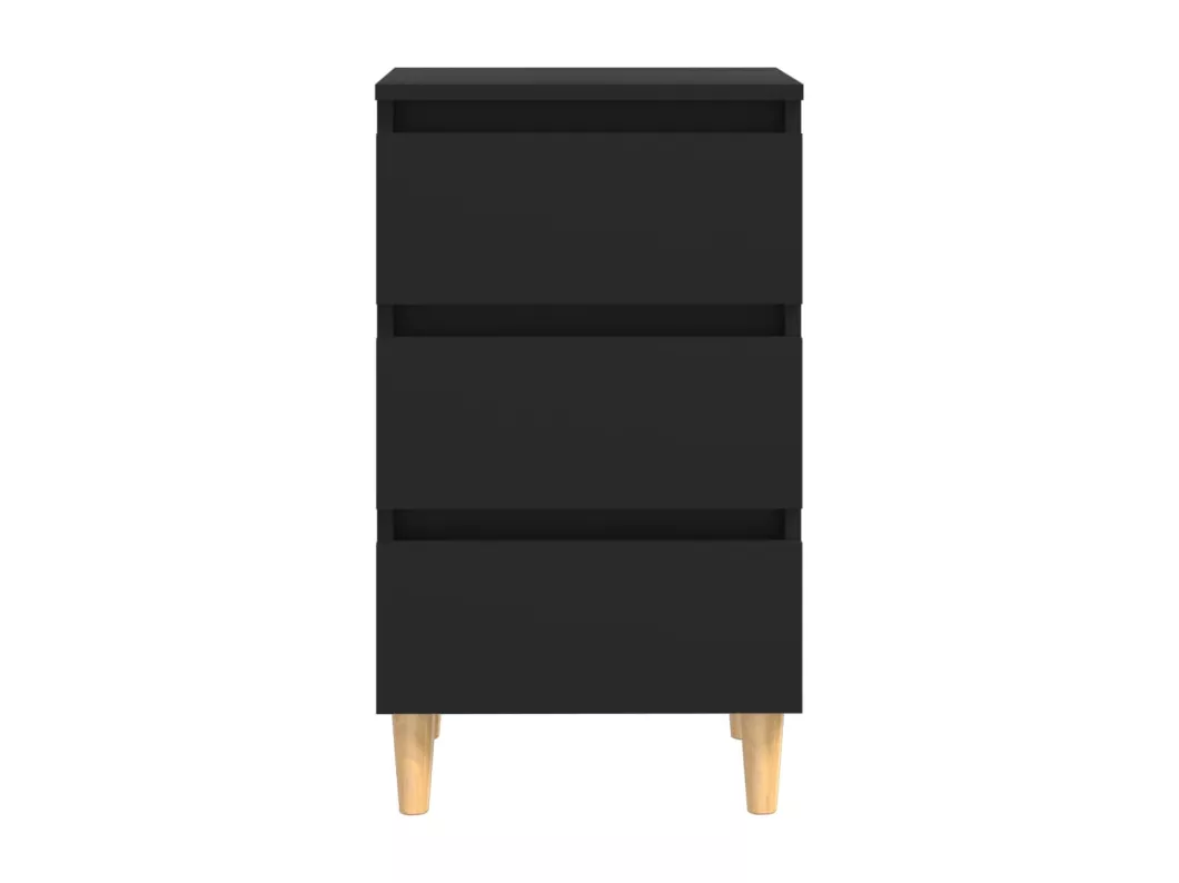 Kauf Unique Nachttisch mit Massivholz-Beinen Schwarz 40x35x69 cm Rabatt