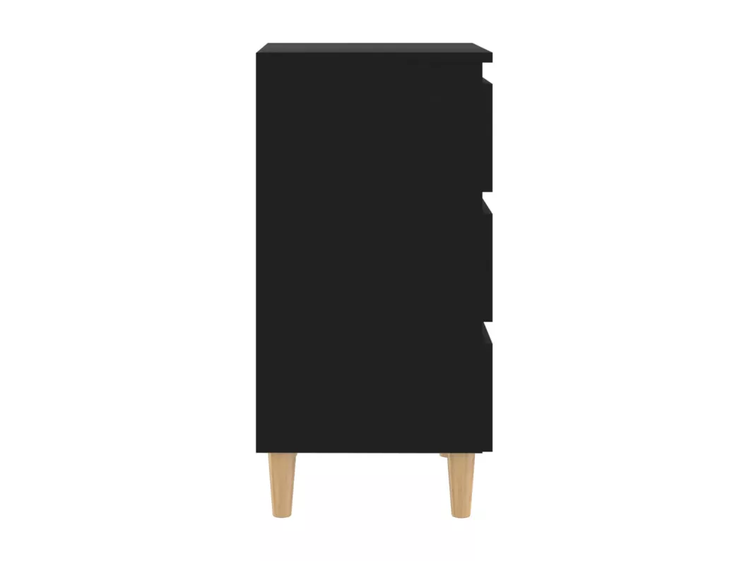 Kauf Unique Nachttisch mit Massivholz-Beinen Schwarz 40x35x69 cm Rabatt