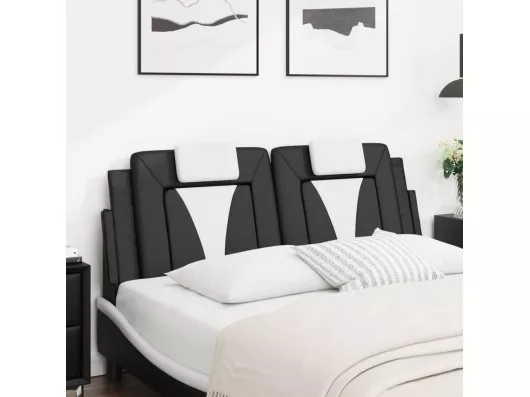 Kauf Unique Kopfteil-Kissen Schwarz und Weiß 120 cm Kunstleder Günstig kaufen