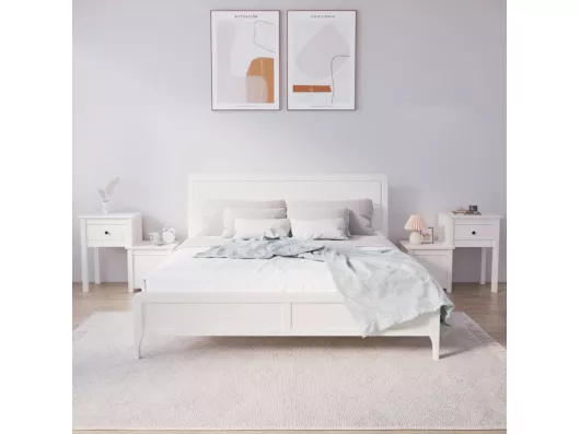Kauf Unique Nachttische 2 Stk. Weiß 79,5x38x65,5 cm Massivholz Kiefer