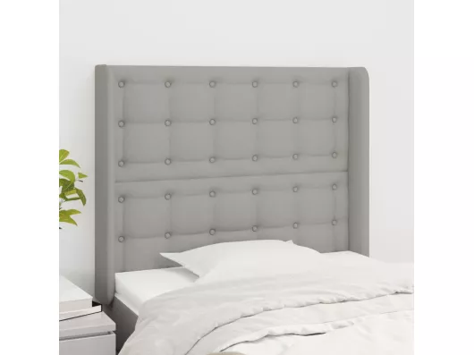 Kauf Unique Kopfteil mit Ohren Hellgrau 93x16x118/128 cm Stoff