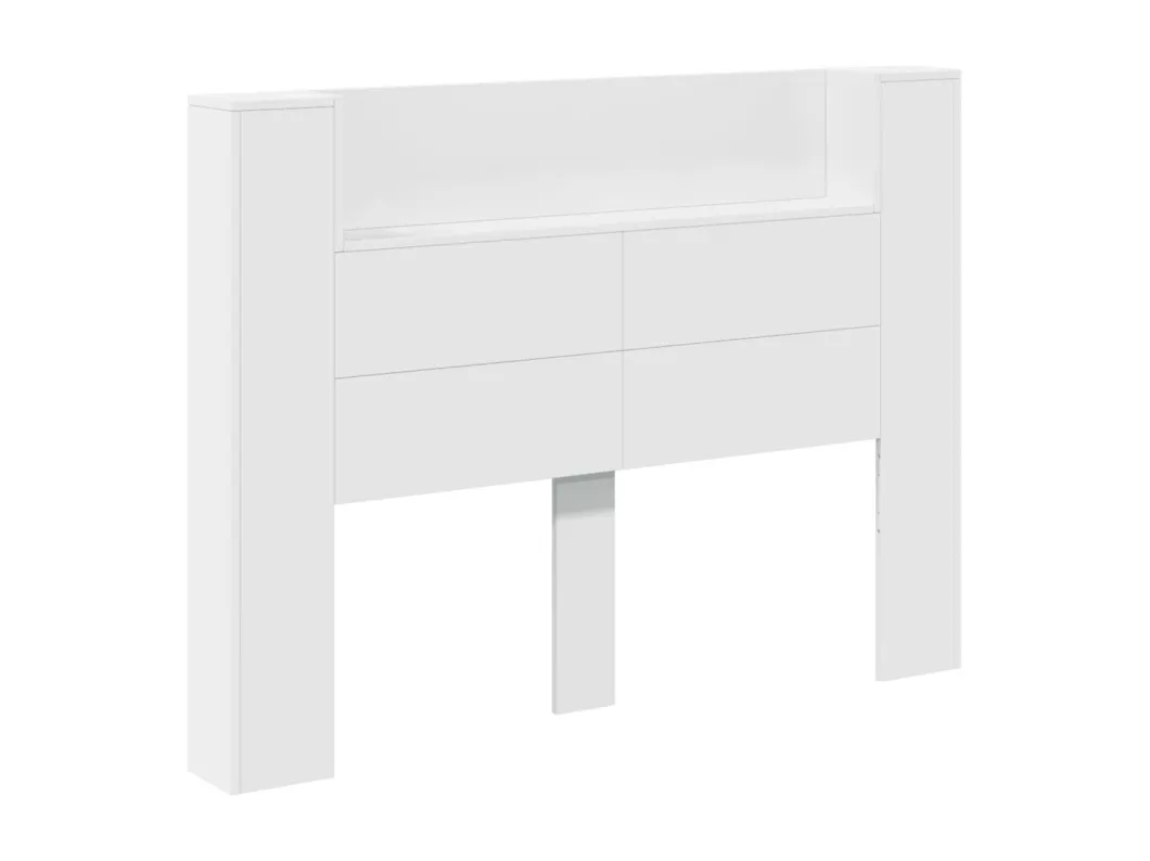 Kauf Unique LED-Kopfteil mit Ablagen Weiß 140x16,5x103,5 cm Online Shopping
