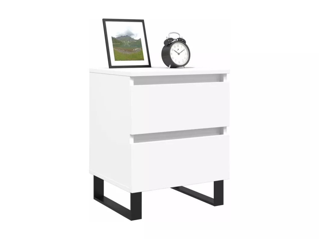 Kauf Unique Nachttisch Weiß 40x35x50 cm Holzwerkstoff Black Friday