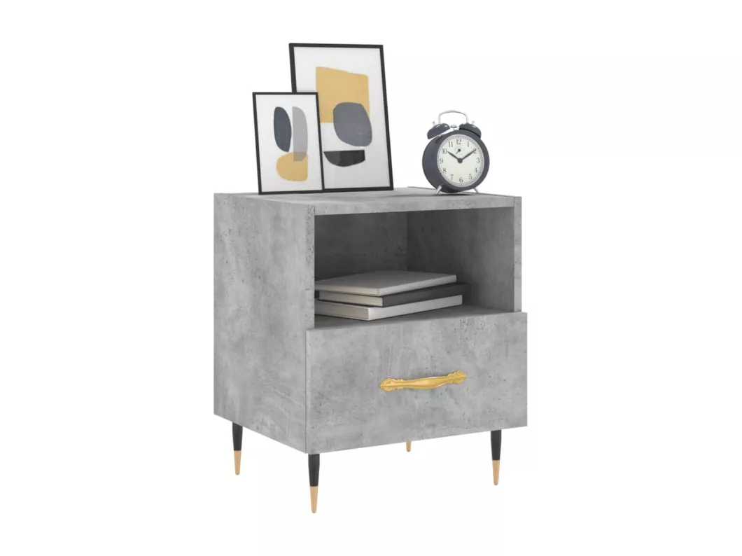 Kauf Unique Nachttische 2 Stk. Betongrau 40x35x47,5 cm Holzwerkstoff Cyber Monday