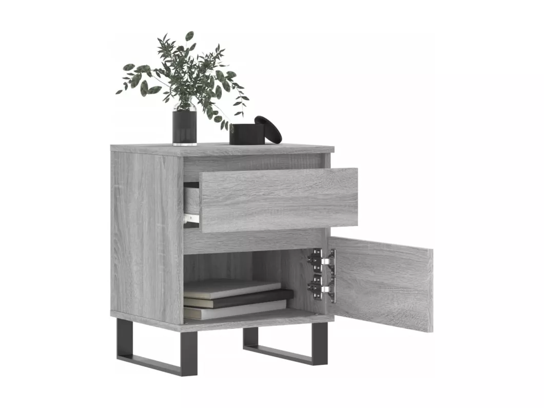 Kauf Unique Nachttische 2 Stk. Grau Sonoma 40x35x50 cm Holzwerkstoff Osterangebot