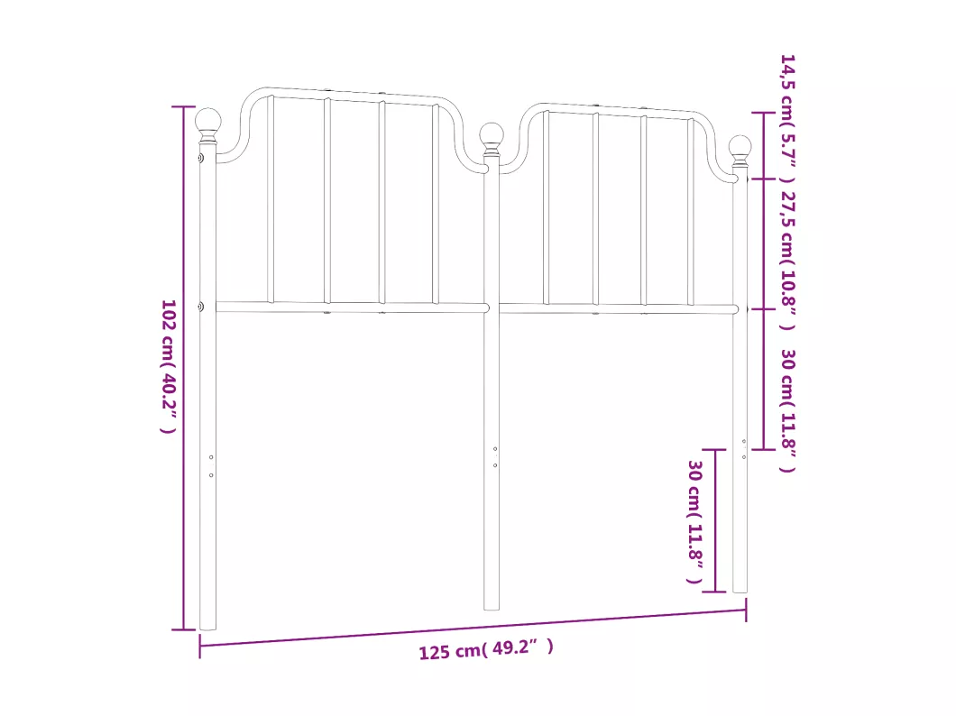 Kauf Unique Kopfteil Metall Schwarz 120 cm Jubiläumsangebot