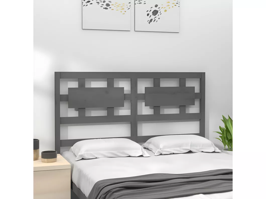 Kauf Unique Kopfteil Grau 125,5x4x100 cm Massivholz Kiefer Online Outlet